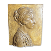 Patinated plaster bas-relief signed Robert Coutin, early 20th century.