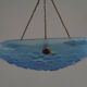 French Art Deco Degué Ice Blue Hexagonal Glass Pendant Ceiling Light