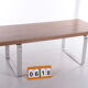 Retro Vintage Strakke Salontafel hout en chroom jaren 70