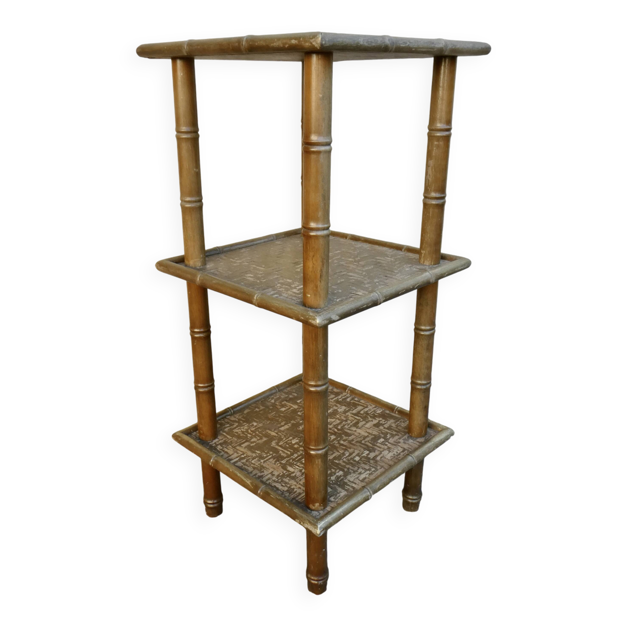 Bamboo shelf and rattan weaving