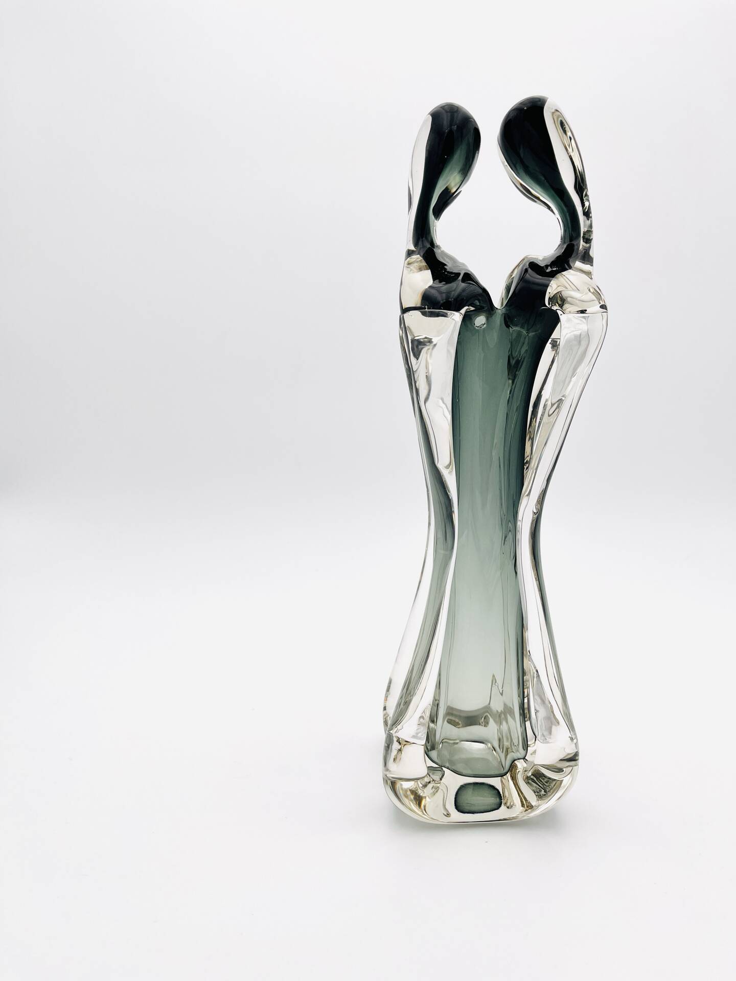 Vase Sculpture Murano Formia The Lovers Sommerso Smoke Green 33cm