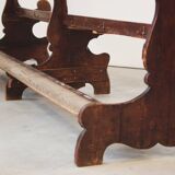 Antique Gothic Church Benches, Late 1800s – Set of 4 Pine Wood Pew Benches