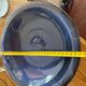 Vintage blue fruit bowl 1980s enamelled stoneware