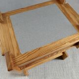 Constructivist style bedside table in elm, 1970s