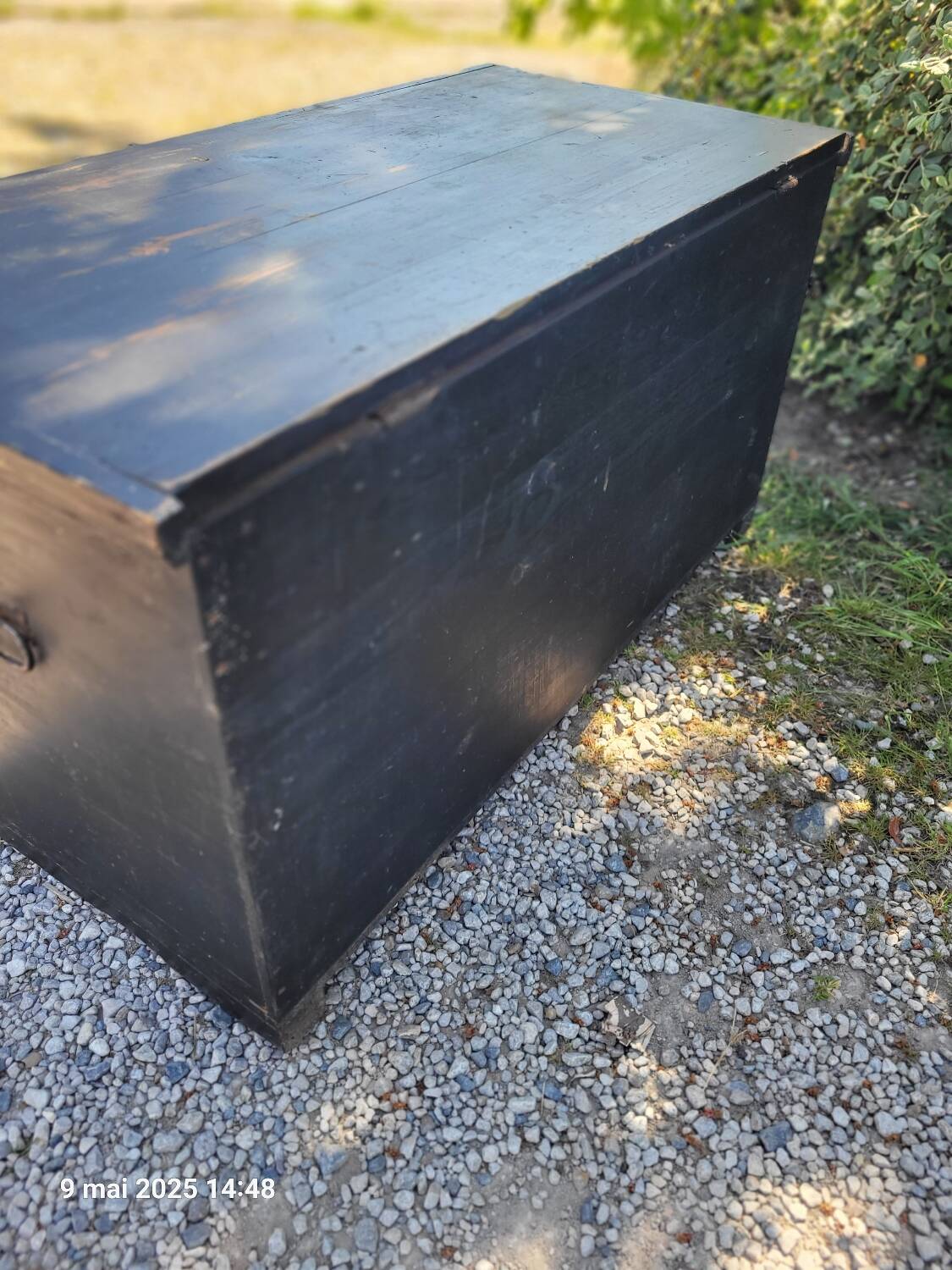 Black wooden chest