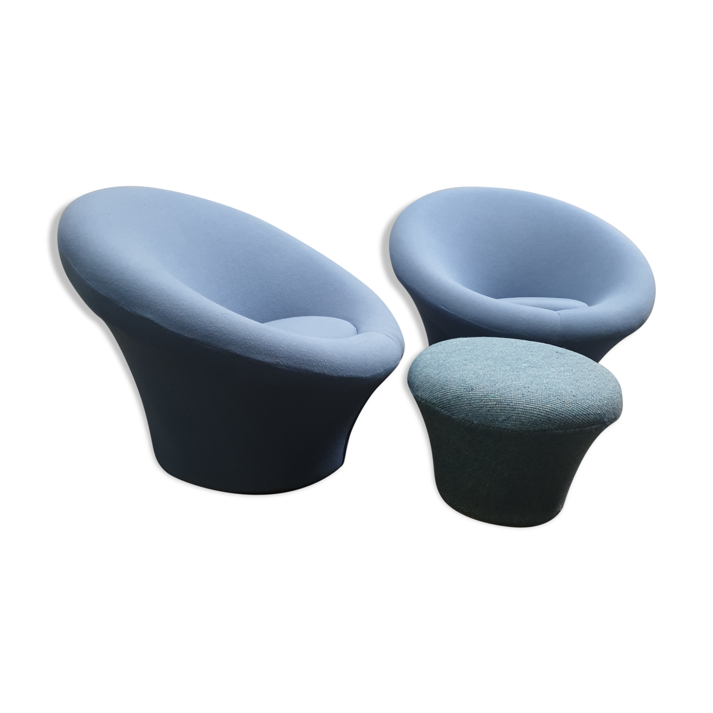 Pair of Mushroom armchairs with ottoman by Pierre Paulin for Artifort