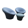 Pair of Mushroom armchairs with ottoman by Pierre Paulin for Artifort