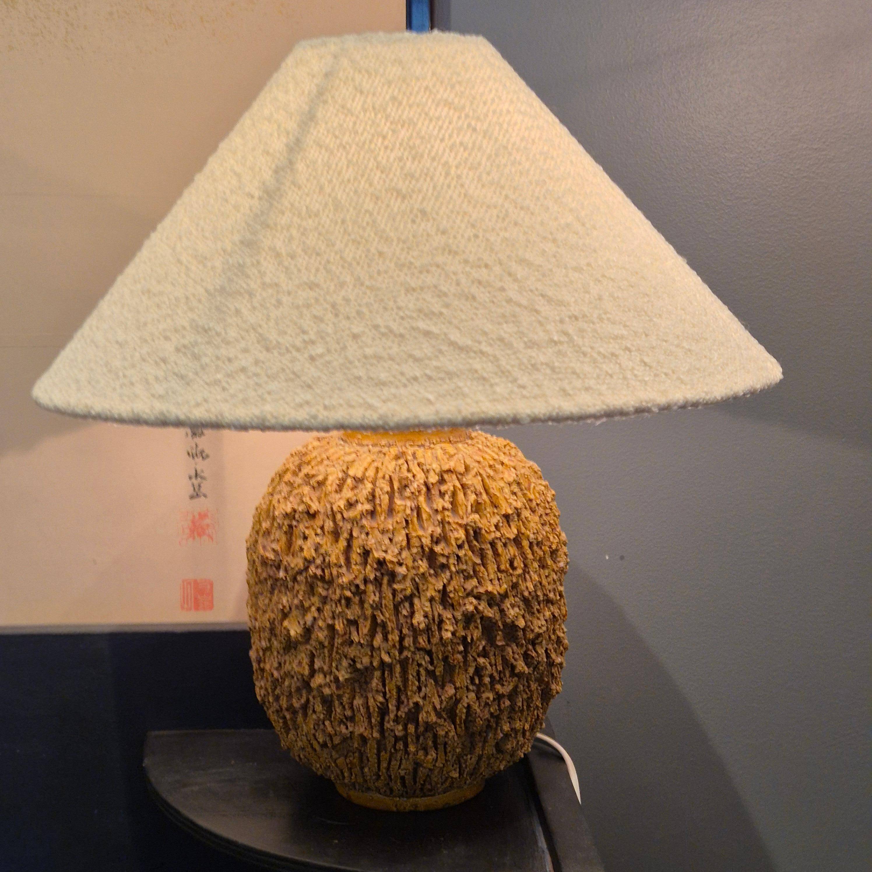 Table lamp from the Chamotte / Hedgehog series, Gunnar Nylund. Height approx. 31 cm, Swedish modern style.