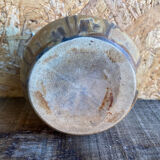 Ancient Vase GILBERT METENIER Beige Stoneware Blue Glazes Vallauris Vintage