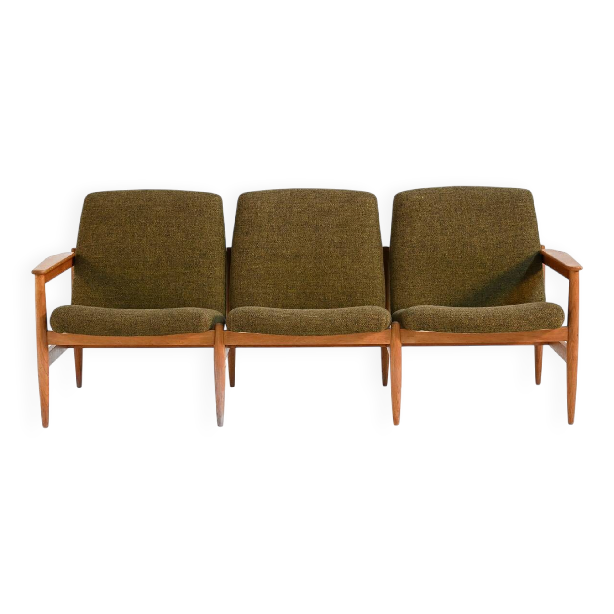 Scandinavian three-seat oak sofa, 1950s/60s