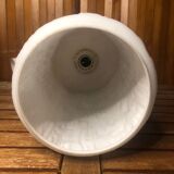 Old LOUIS KALFF Style Pendant Lamp White Opaline ReliefVintage #A445