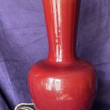 Baluster vase 19th century oxblood porcelain table lamp