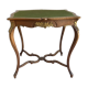 GAME TABLE STYLE LOUIS XV WOOD CARVED CIRCA 1900 GREEN CARPET 2 COMPARTMENTS