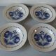 Set of 4 old hollow ceramic plates Saint Clement large blue flower