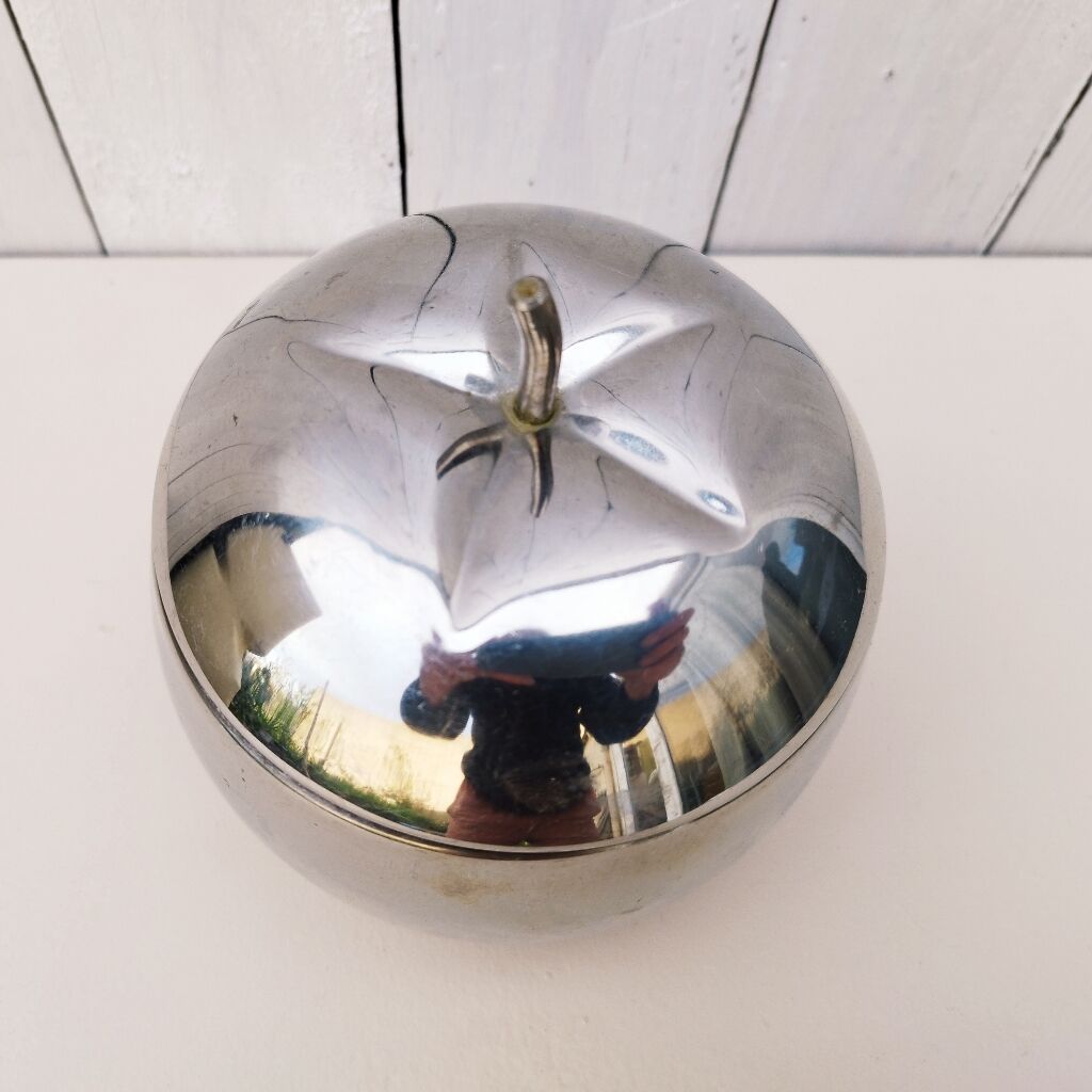 Ice cube maker silver metal vintage 70's