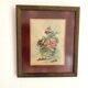 Aquarelle ancienne bouquet de roses
