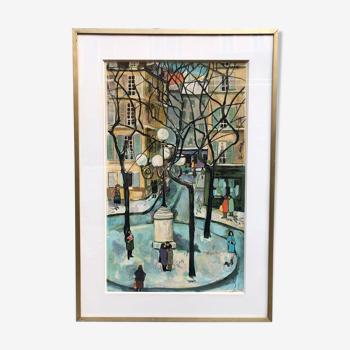 Lithographie « Vue de Paris »