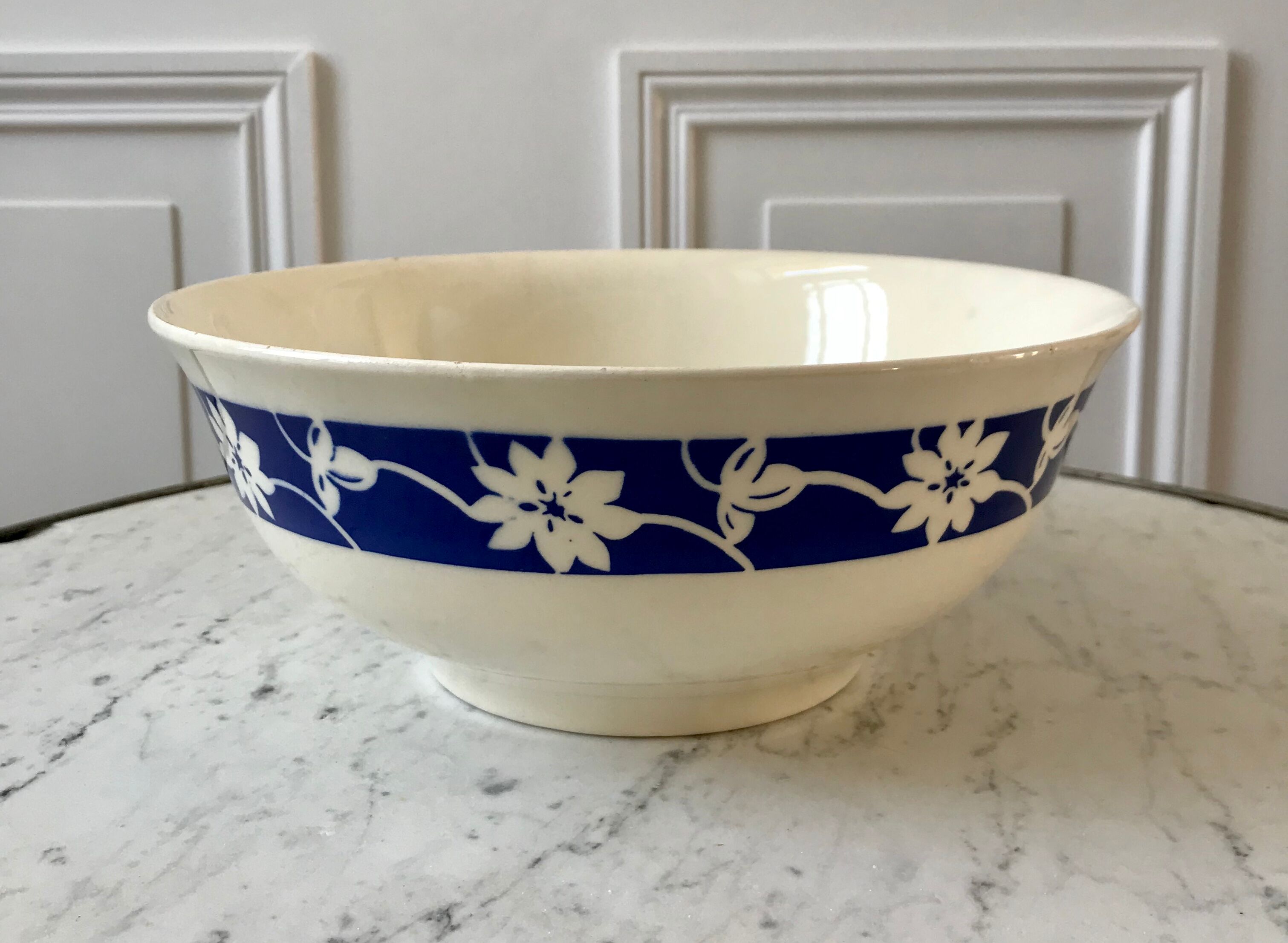 Salad bowl Badonviller blue klein 30s