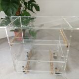Console en plexiglas par David Lange vintage 1980