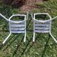 paire de chaises métal blanches, style Tolix