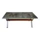 Table basse années 70 à décor de chevaux