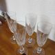 4 St Louis crystal champagne glasses, Massenet model - signed