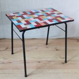 Table low 1950 ceramic multicolor vintage