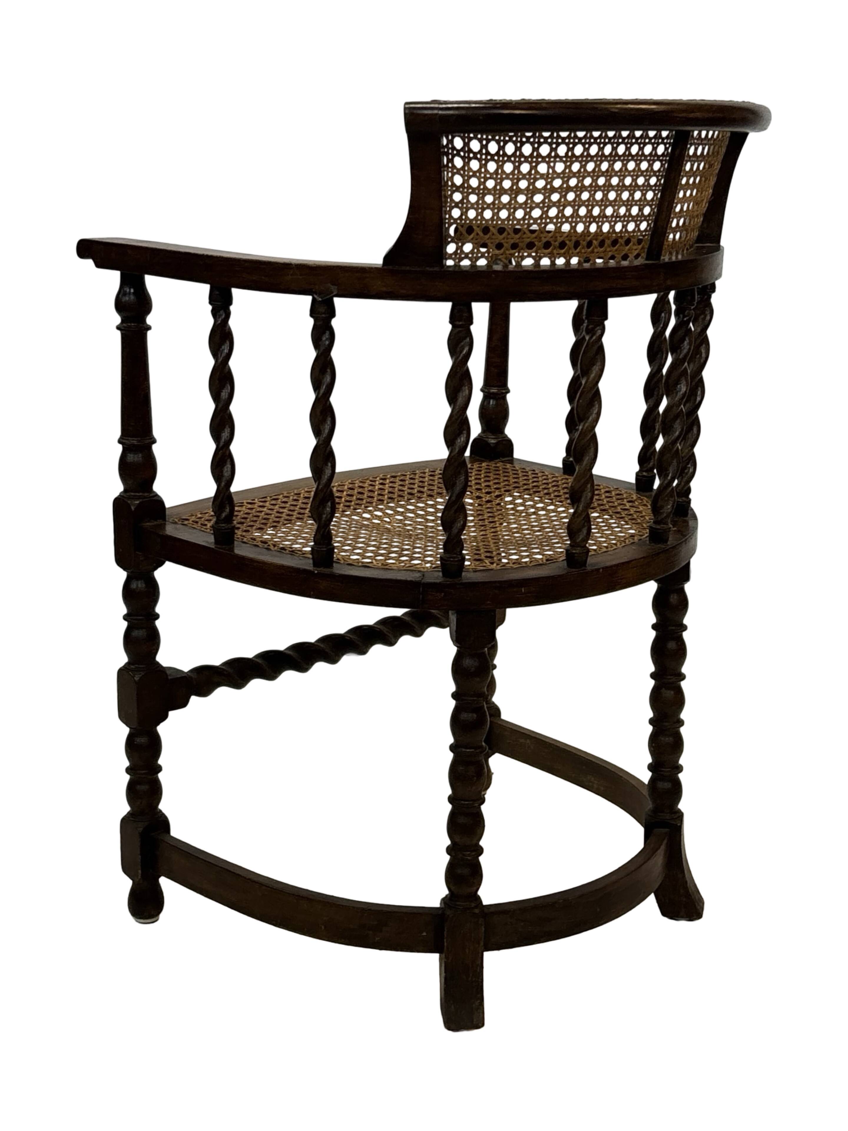 Antique Barley Twist, Rattan Seated Captains Chair easy chair Classic