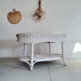 White low rattan table