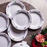 Gien flower service: 6 plates + 1 tureen