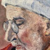 Old painting oil on canvas portrait of a man signed Y. Mercier Contart