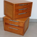 2 blocks / bedside tables plated pine