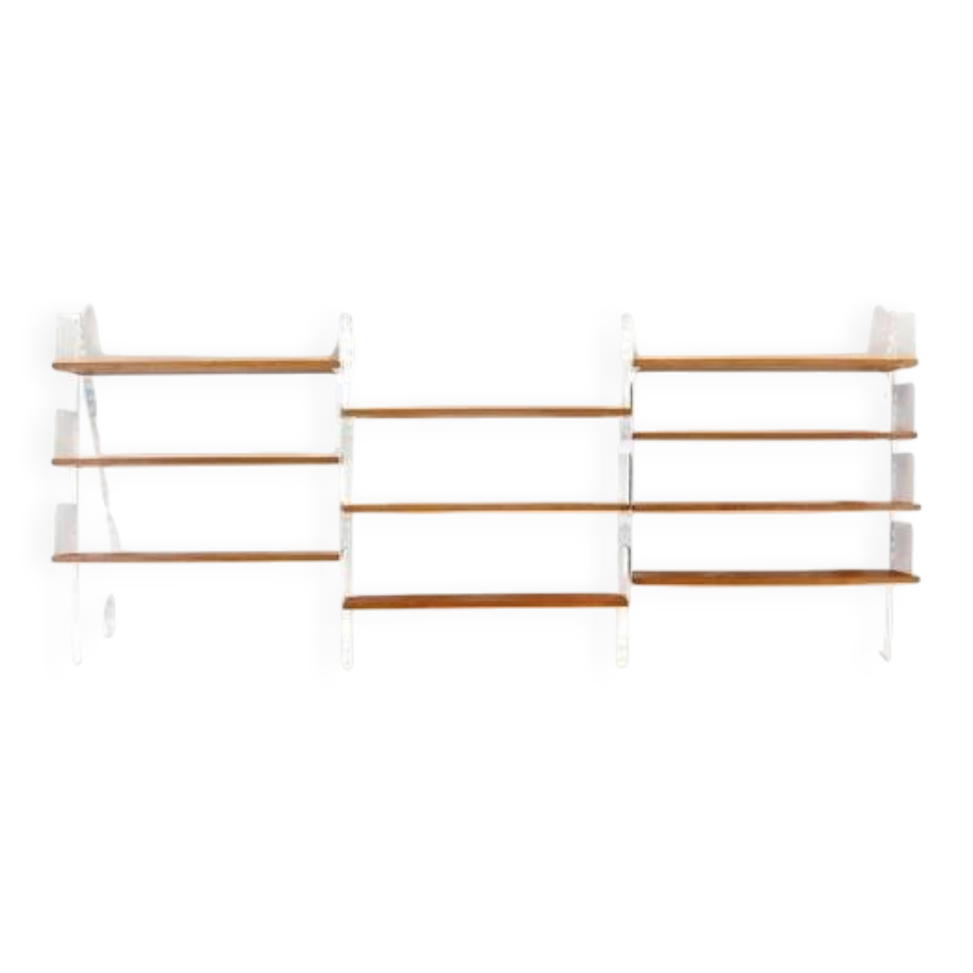 Retro Vintage Danish Modern Teak Book Wall Shelving System Bookcase 50s 60s 70s