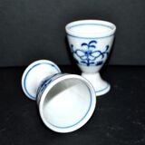 Set of 2 vintage coquetiers in white porcelain Copenhagen style