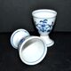 Set of 2 vintage coquetiers in white porcelain Copenhagen style