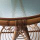 Vintage bamboo and frosted glass cocktail table