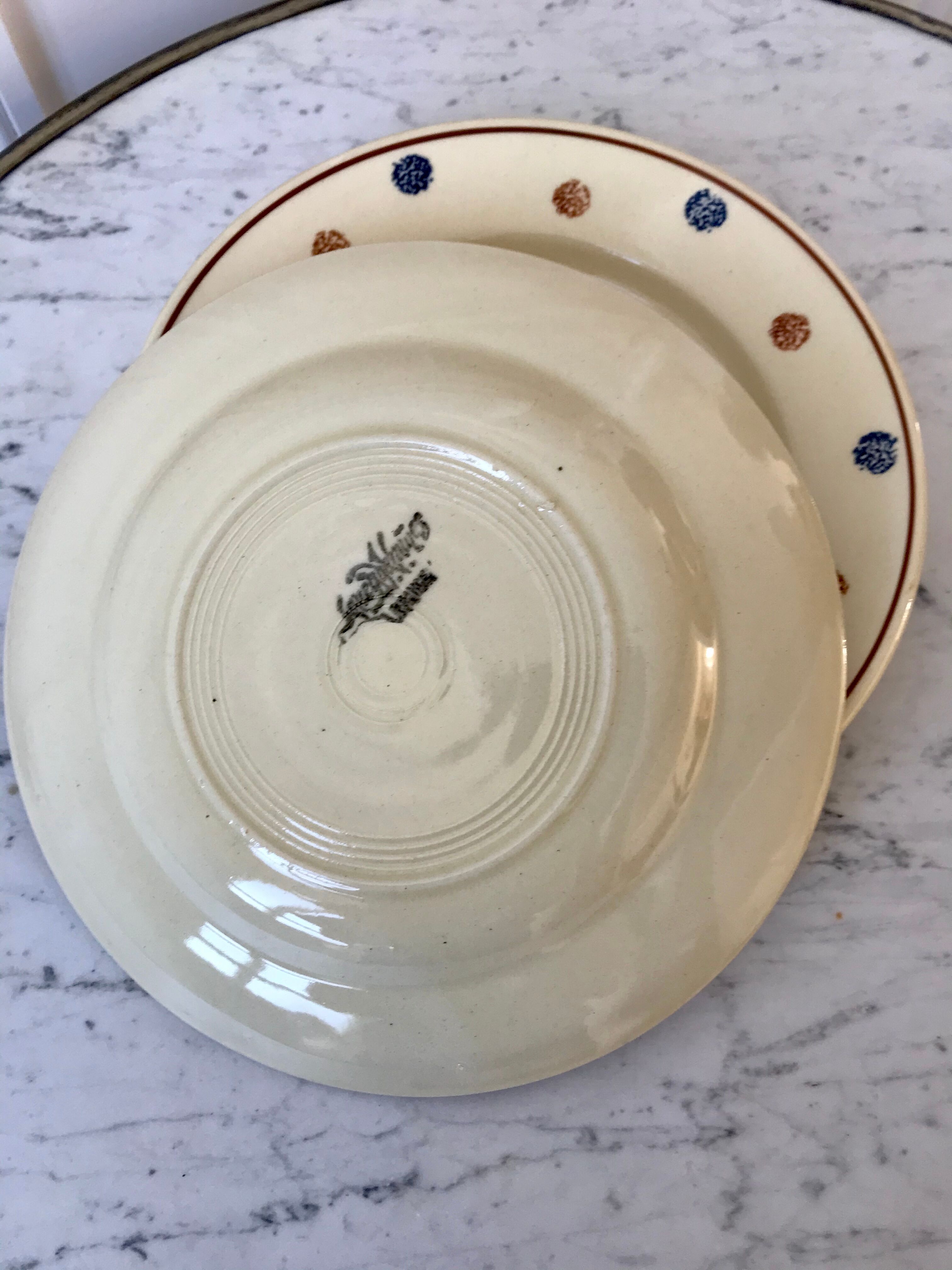 Lot of 4 flat plates Sarreguemines