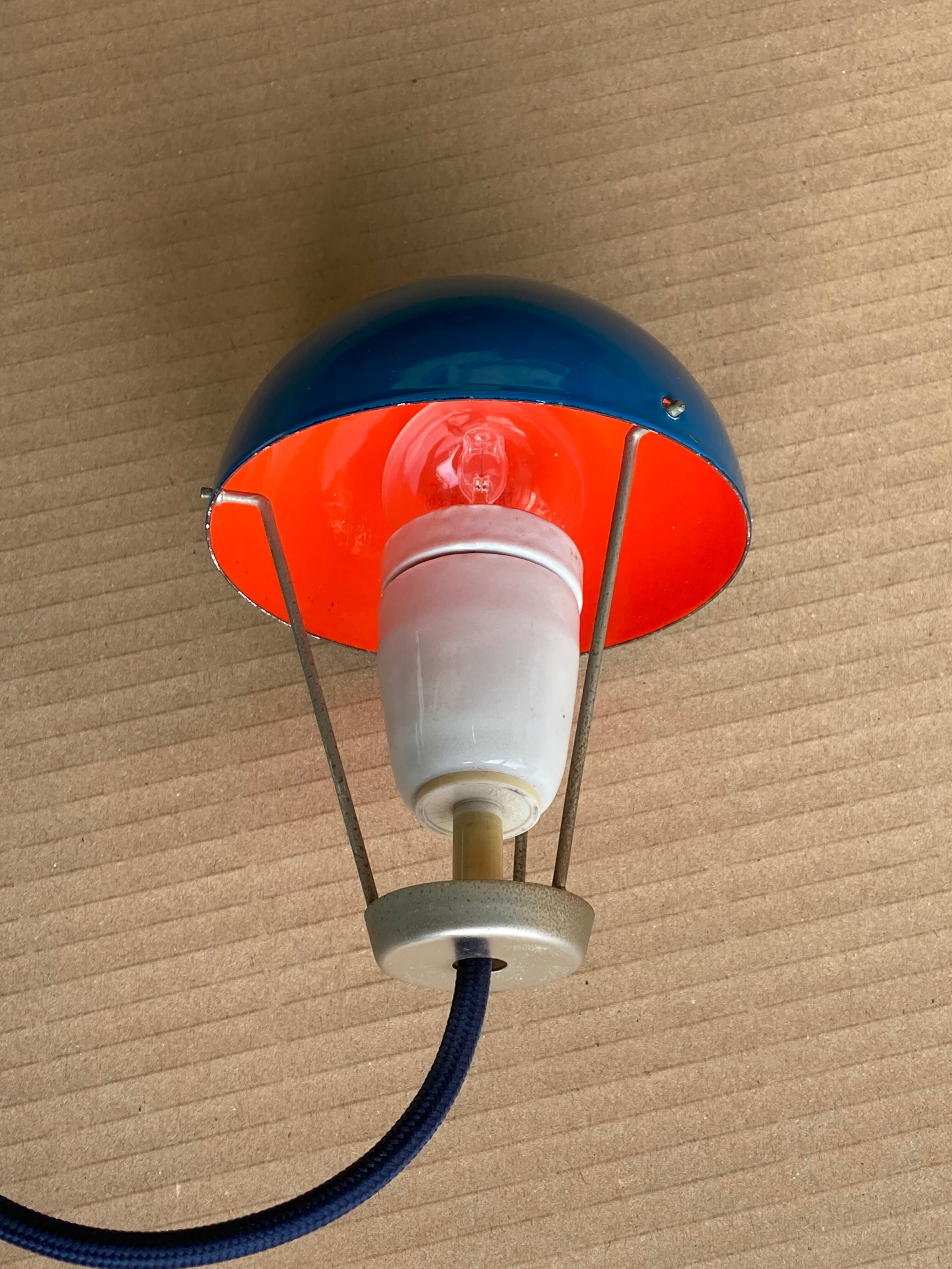 Blue model vp1 flowerpot pendant lamp by Verner Panton, 1960s