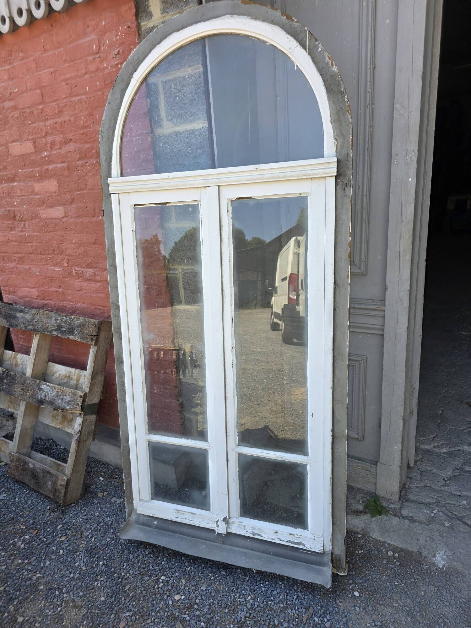 Old window in solid oak
