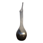 Vase en verre fumé Pierre Schneider  1970's , soufflé à la main.