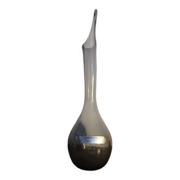 Smoked glass vase by Pierre Schneider, 1970s, hand-blown.