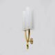 Pair of Large Brass and Murano Glass Sconces in the Style of Gio Ponti