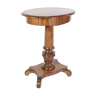 Table à coudre ovale / table sur pilier avec salle de couture en acajou