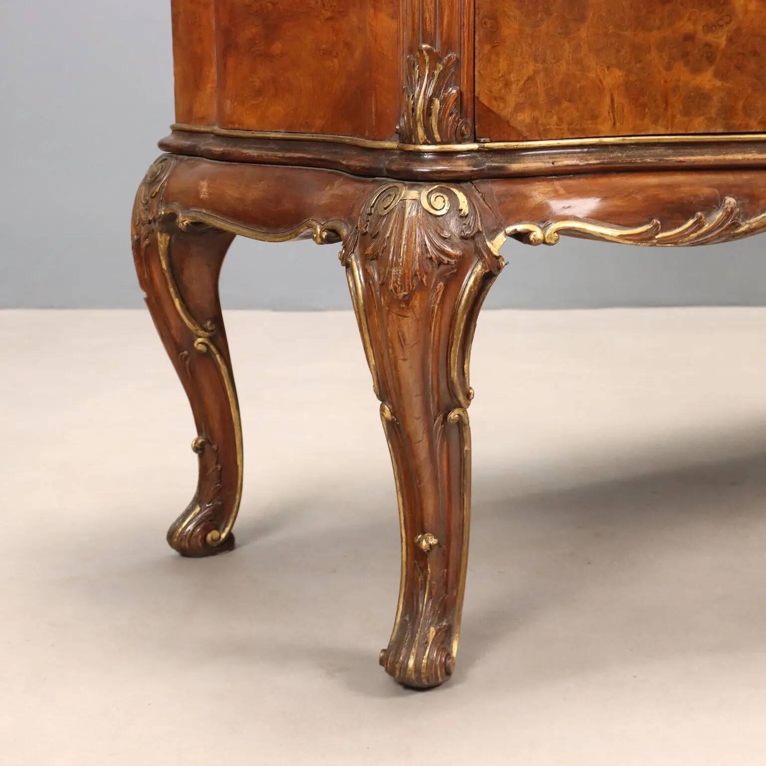 Antique Chippendale-style walnut buffet, Italy, 20th century