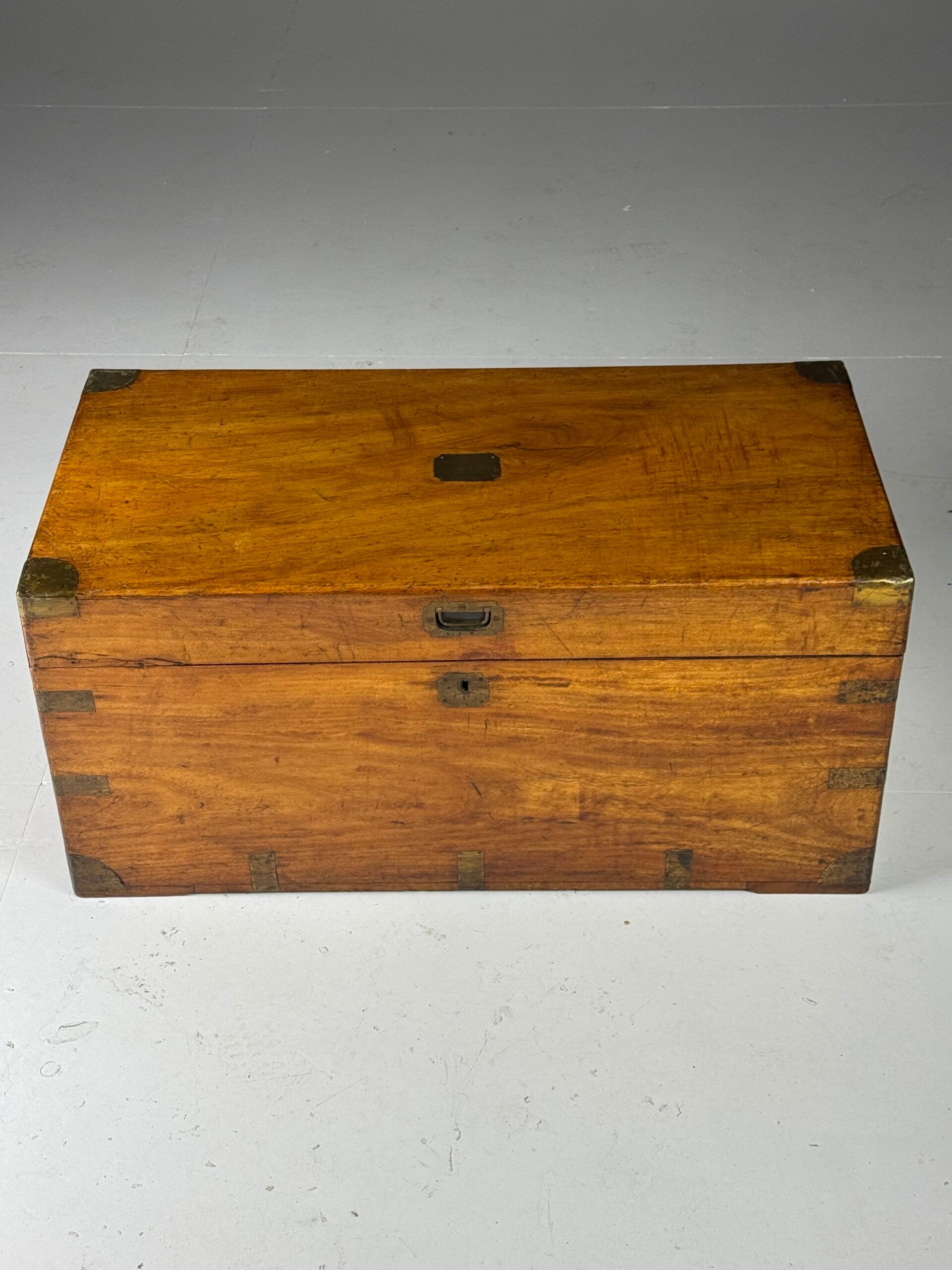 Campaign chest 19th century camphor antique