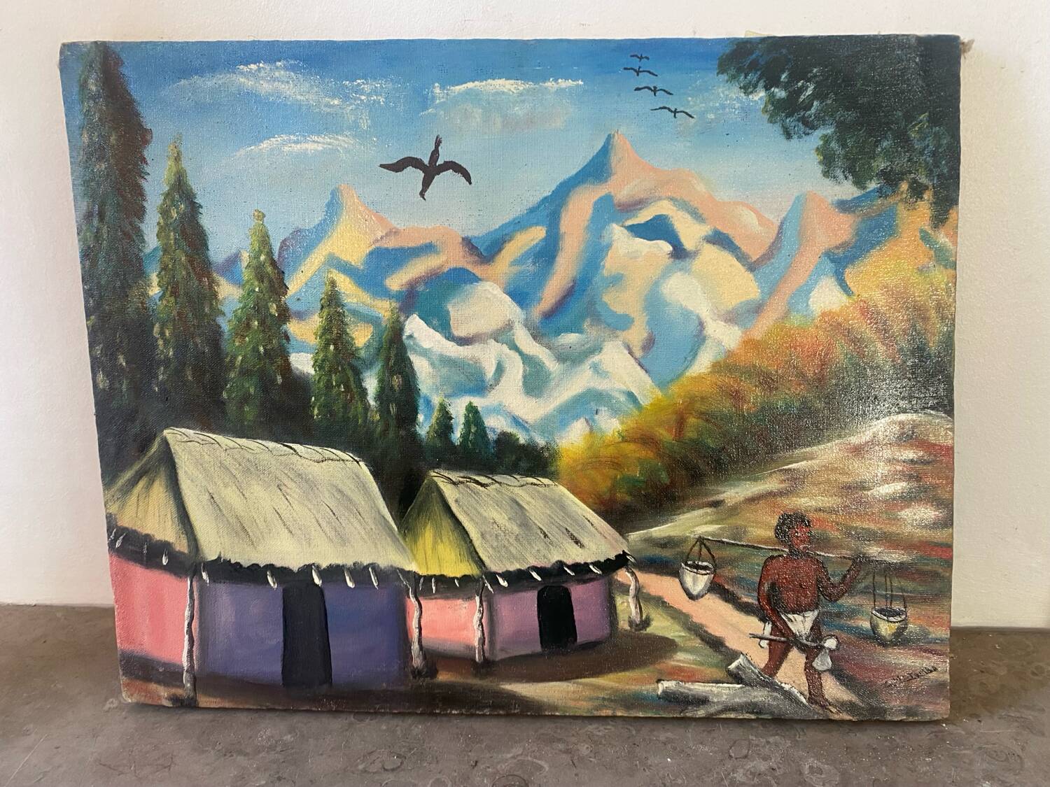 Lot of two signed African landscapes