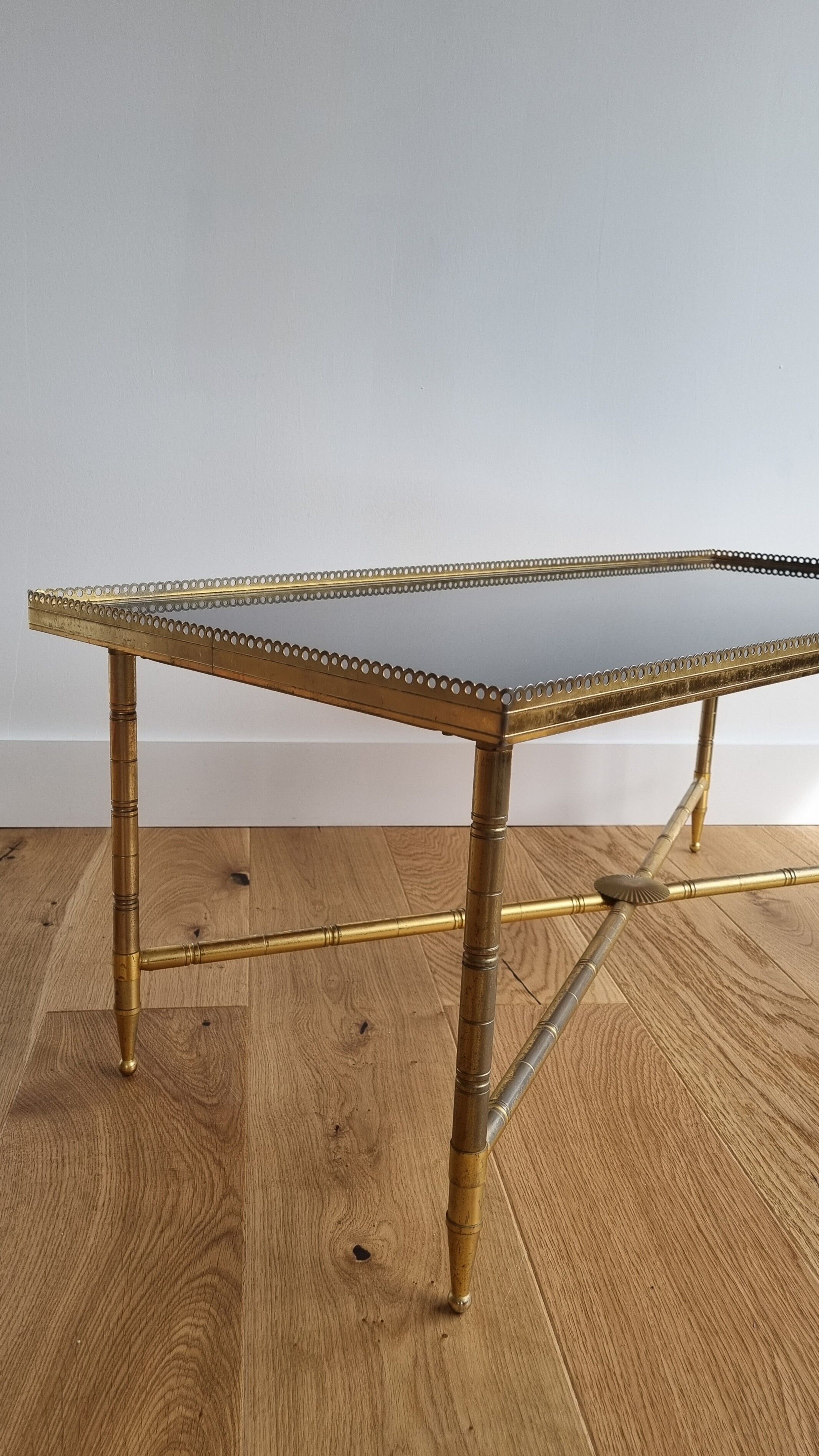 Vintage brass and glass coffee table