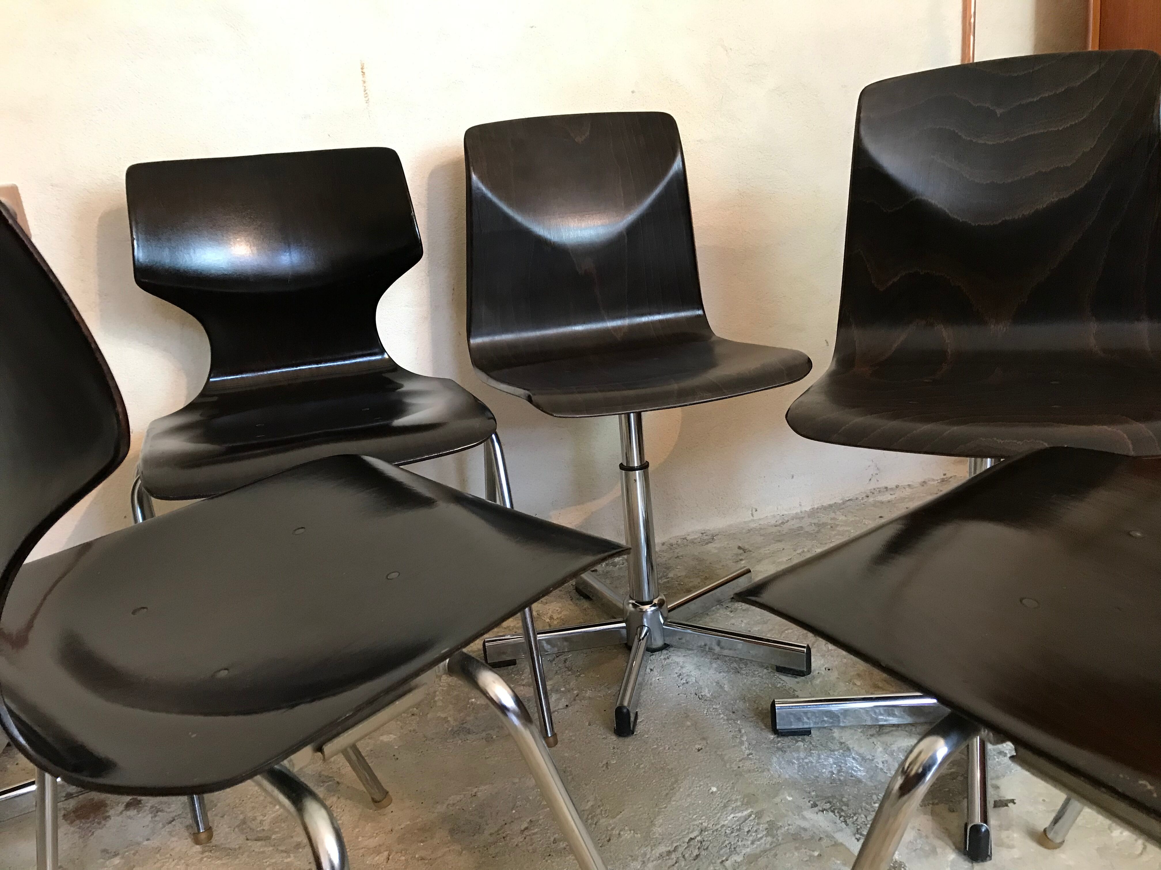 Lot of six vintage chairs Pagholz-Flàtotto