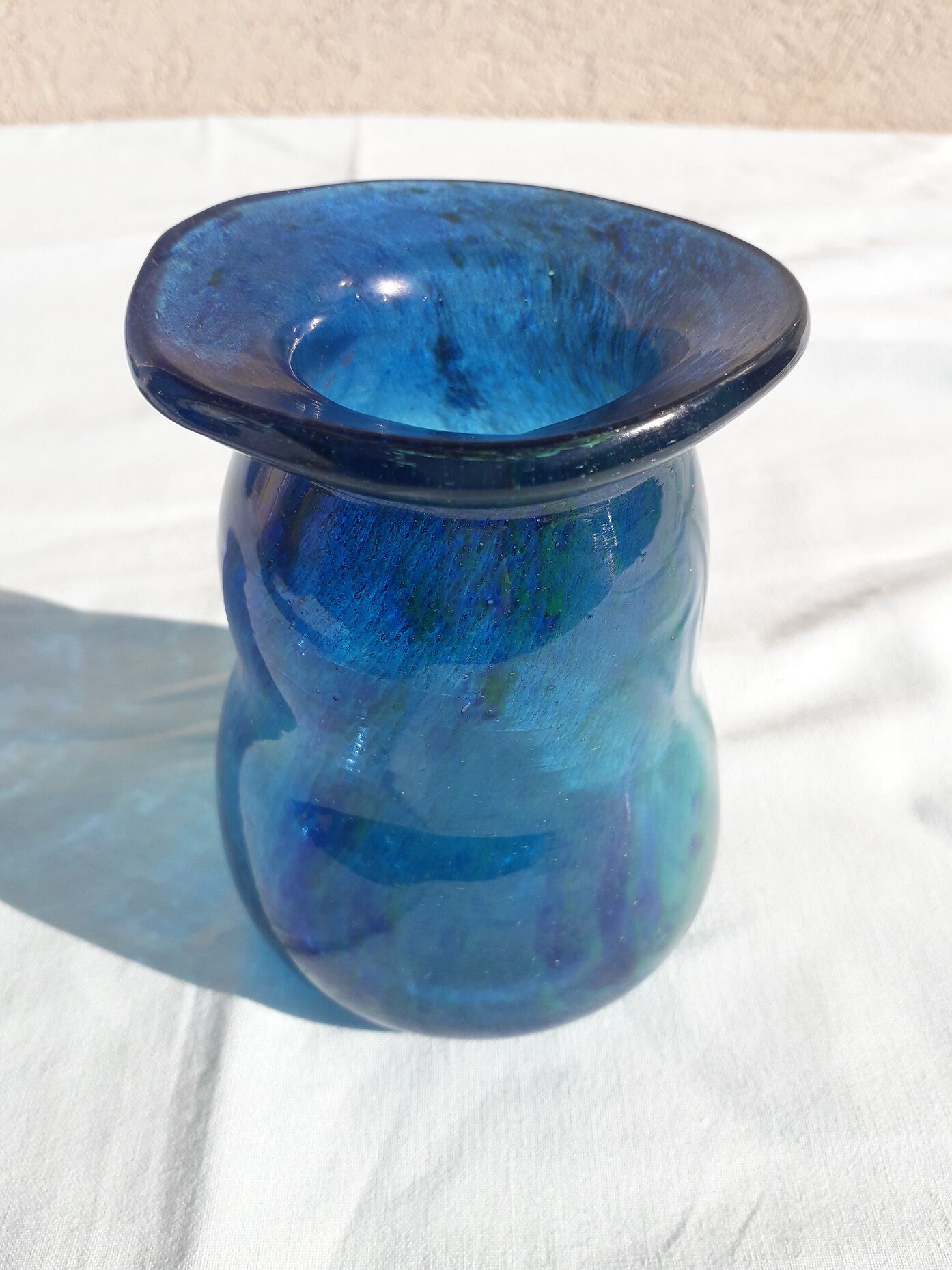 Glass blue vase