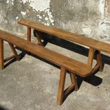Paire de bancs de ferme 165 cm